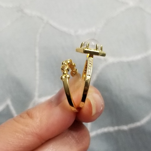 💎NEW💎 GOLD PLATED MOONSTONE RING SET - Picture 8 of 8
